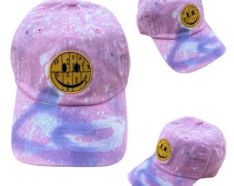 Happy Face Graffiti Dad Hat | Custom Spray Paint, Distressed Cotton