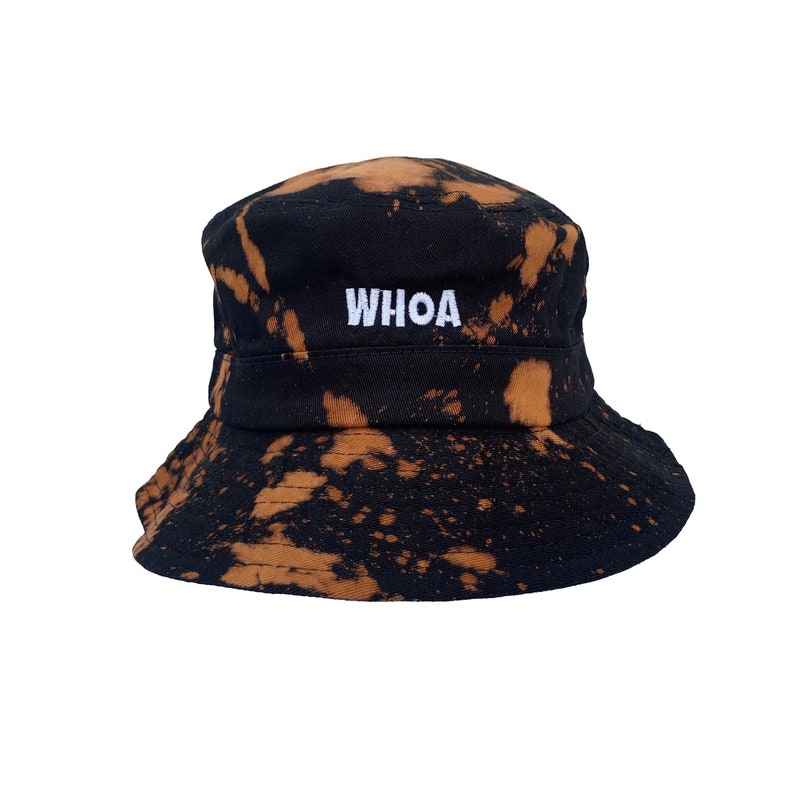 Black Acid Wash Tie Dye Bucket Hat WE ARE WHOA Signature Collection Daily Drip image 1