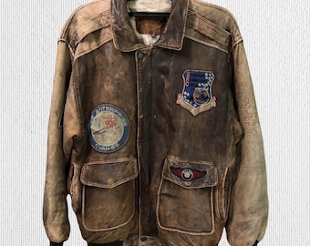 Rare Vintage Japanese Brand Sub Urban Bomber Leather Jacket 2000s