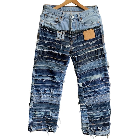 Rare Vintage Levis Custom Distressed Patchwork Denim Jeans