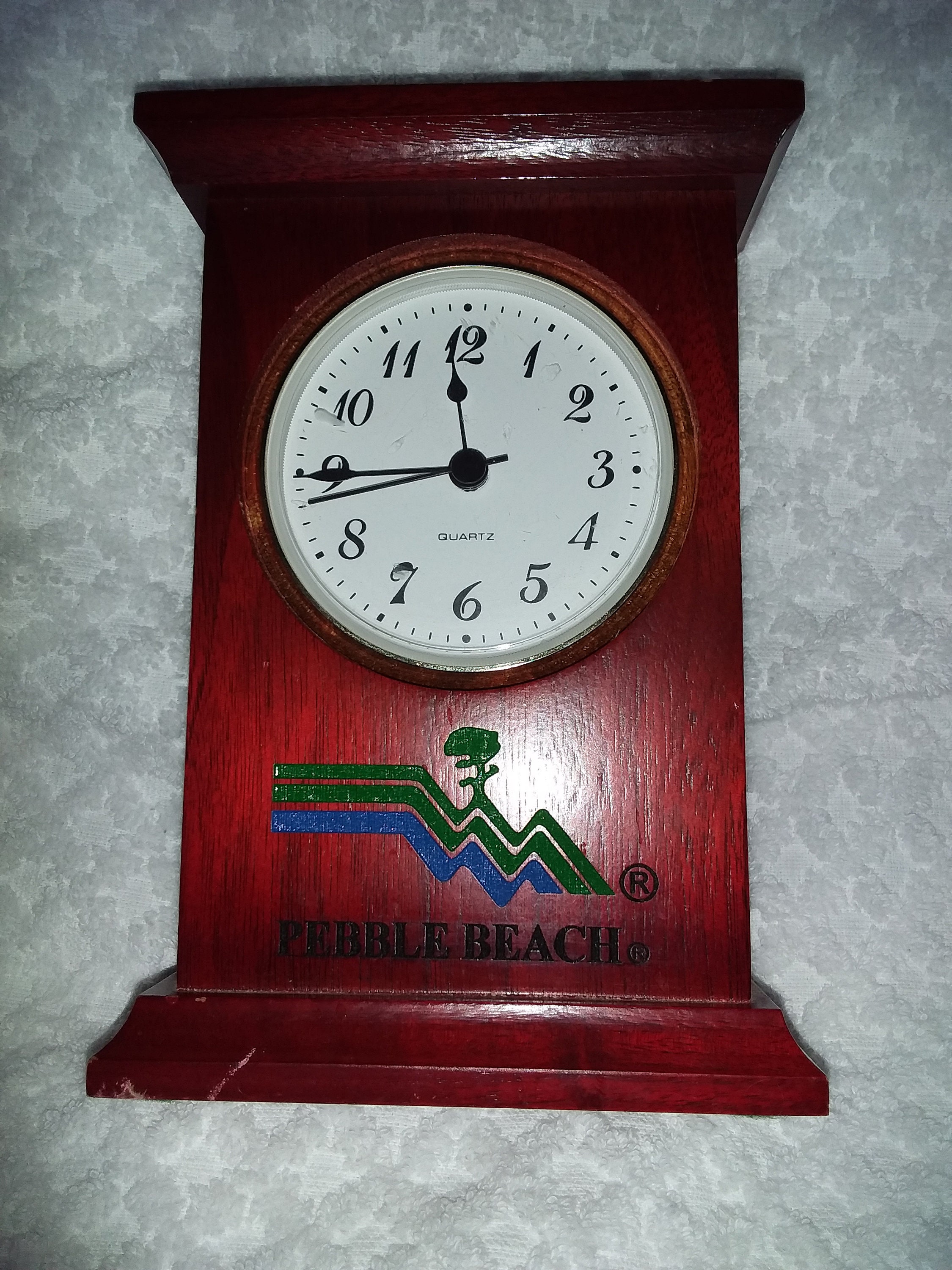 Golf Lover's Wooden Desk Clock With Pebble Beach Logo. Etsy UK