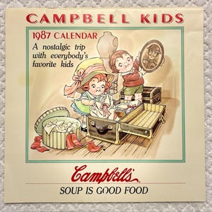 Campbell's Soup Calendars vtg, comunica alla persona amata il suo anno di nascita. Alcuni in confezione. Fornito con cartoline, bambole di carta, attività, ricette.