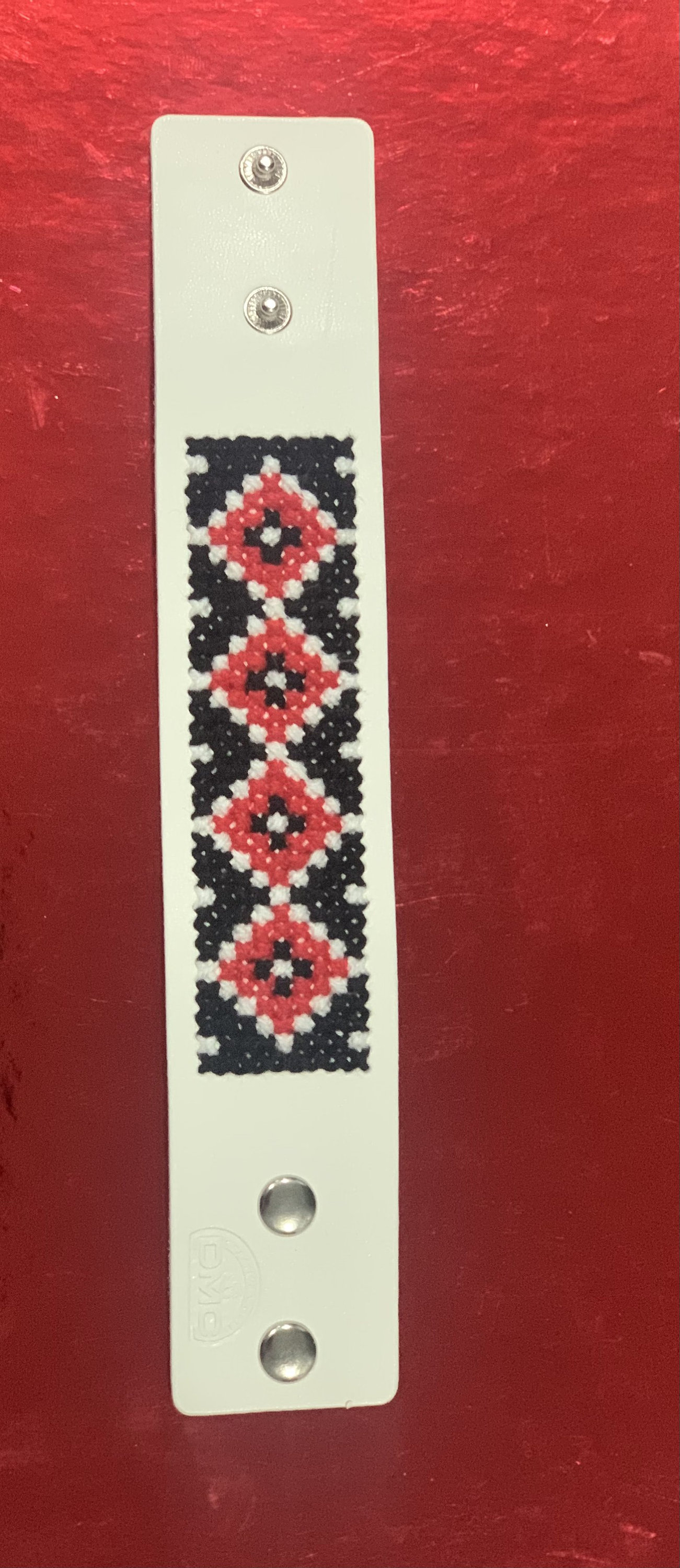 Handmade Cross stitch leather bracelet Etsy