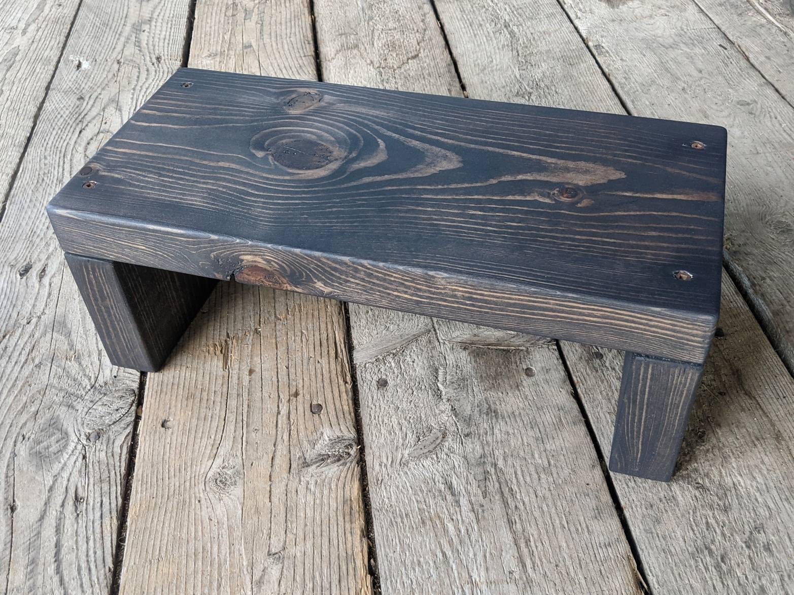 Fancy Step Ladder Solid Wood Double Step Stool | 2-step Stool | Handmade Wooden Step ...