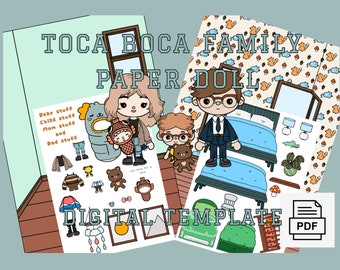 Toca Boca Beach Wedding / Toca Toca papercraft / quiet book pages /  Printable book for paper dolls