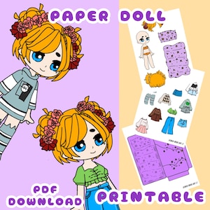 Printable Gacha Paper Dolls Dress Up Printable Activities for Kids Paper Crafts for Kids Instant Digital Download