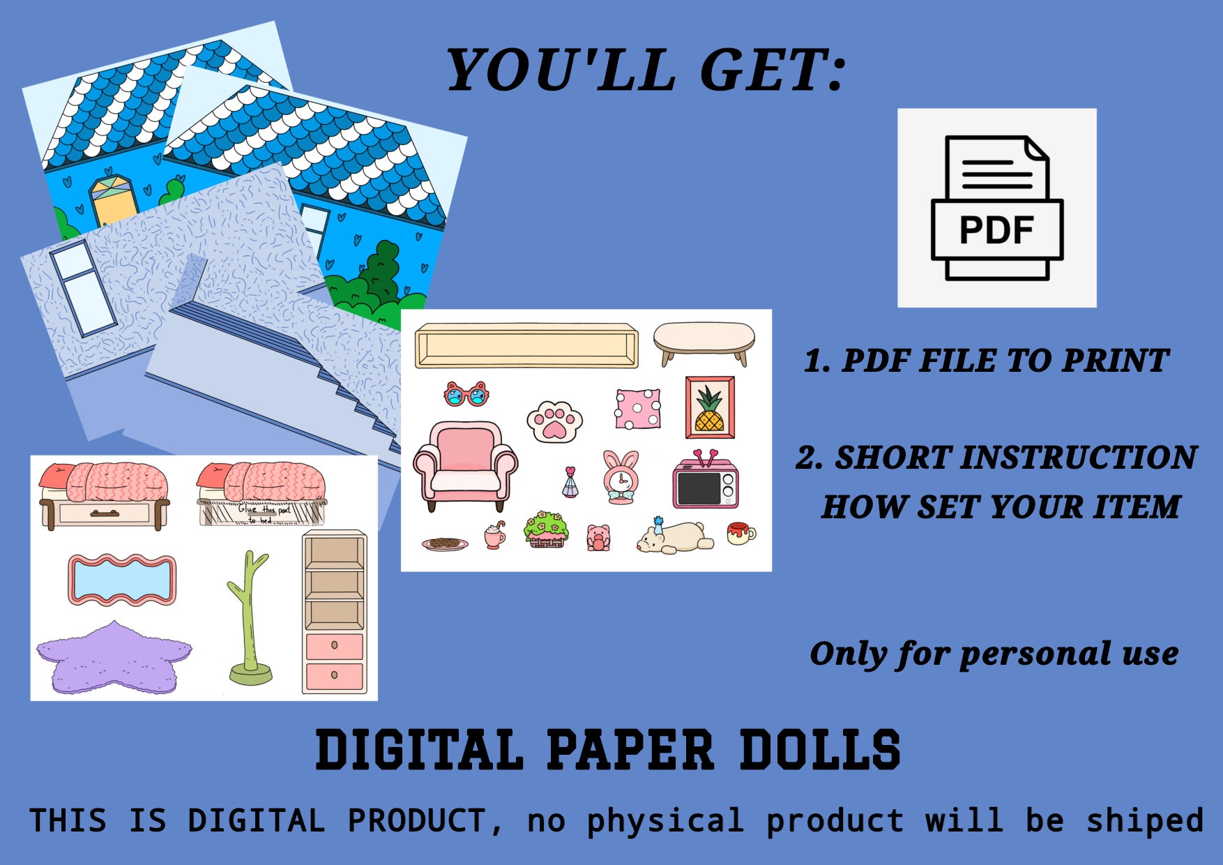 Toca Boca Little Blue House / Toca Boca Papercraft / Quiet Book Pages ...