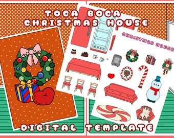 Printable Toca Boca Christmas House / Toca Boca papercraft / quiet book pages / Printable apartment for paper dolls