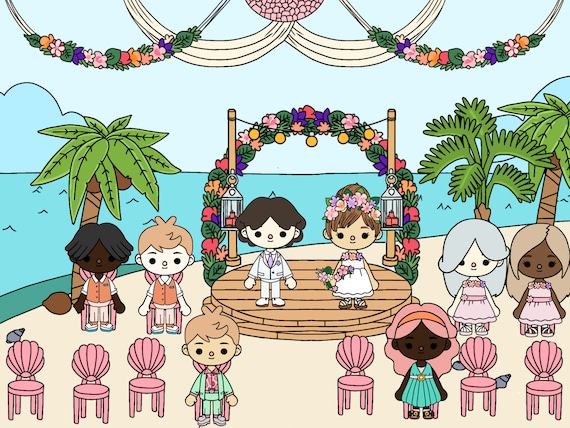 Toca Boca Beach Wedding / Toca Toca Papercraft / Quiet Book - Etsy