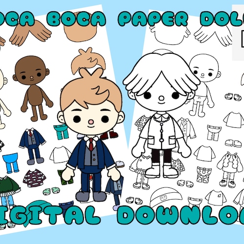 Printable Toca Boca Paper Dolls and Clothes / Dress up Doll / - Etsy Hong Kong