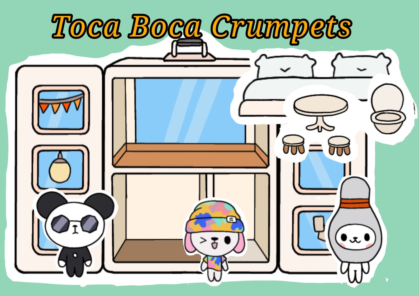 Toca Boca Crumpets House / Toca Life World / Papercrafts / DIY Etsy
