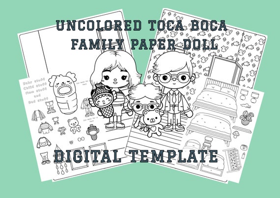 Uncolored Toca Boca Paper Doll house with furniture Toca Boca -   Portugal