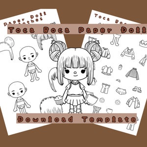 Color Toca Boca Paper Doll Autumn / Activities for Kids Paper Crafts / Toca Boca papercraft / quiet book pages / Printable Paper Doll