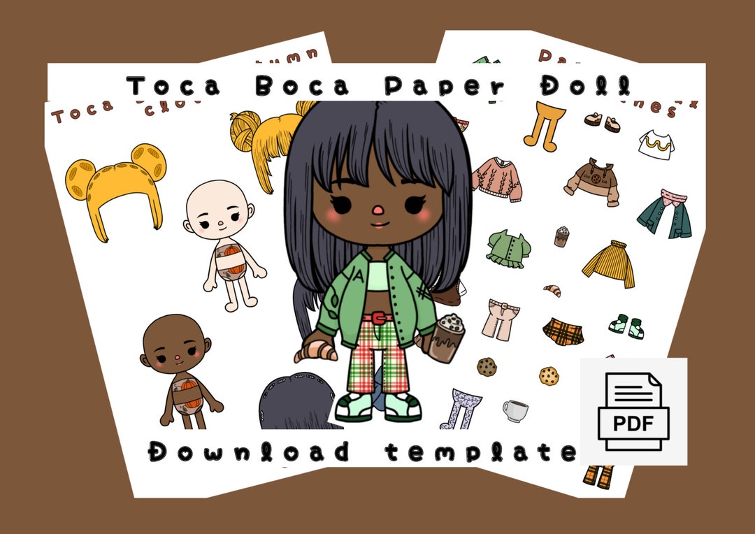 Printable Toca Boca Paper Doll Autumn Clothes Activities for Kids Paper Crafts for Kids Instant ...