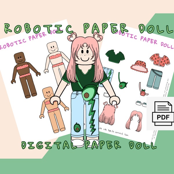 Poupée robotique en papier à imprimer / Poupée en papier numérique / Activités à imprimer pour les enfants