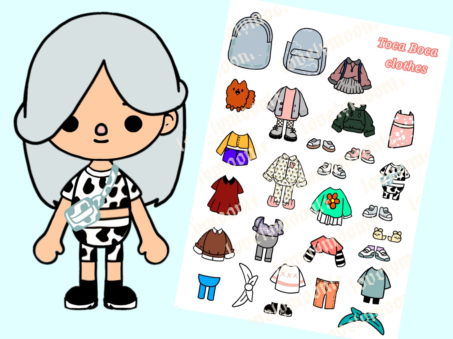 Toca Boca Paper Doll Bundle / Toca Boca Paper Doll and Clothes Etsy
