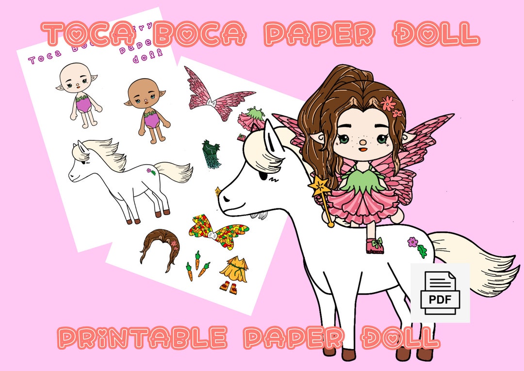 Printable Toca Boca Fairy Paper Doll / Activities for Kids / Paper ...