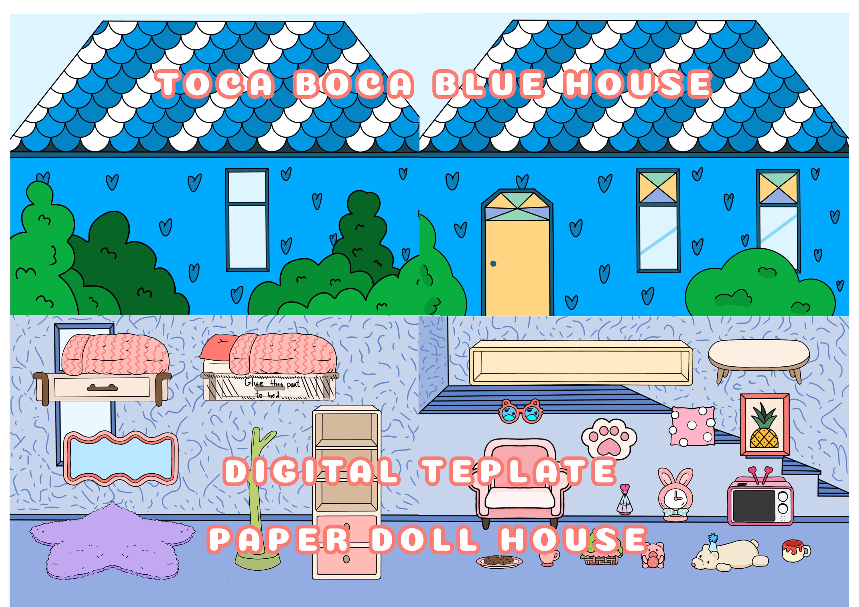 Uncolored Toca Boca Paper Doll house with furniture Toca Boca -   Portugal