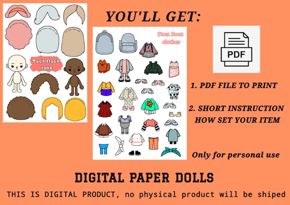 Toca Boca Paper doll em 2023  Casa de bonecas de papelão, Modelo