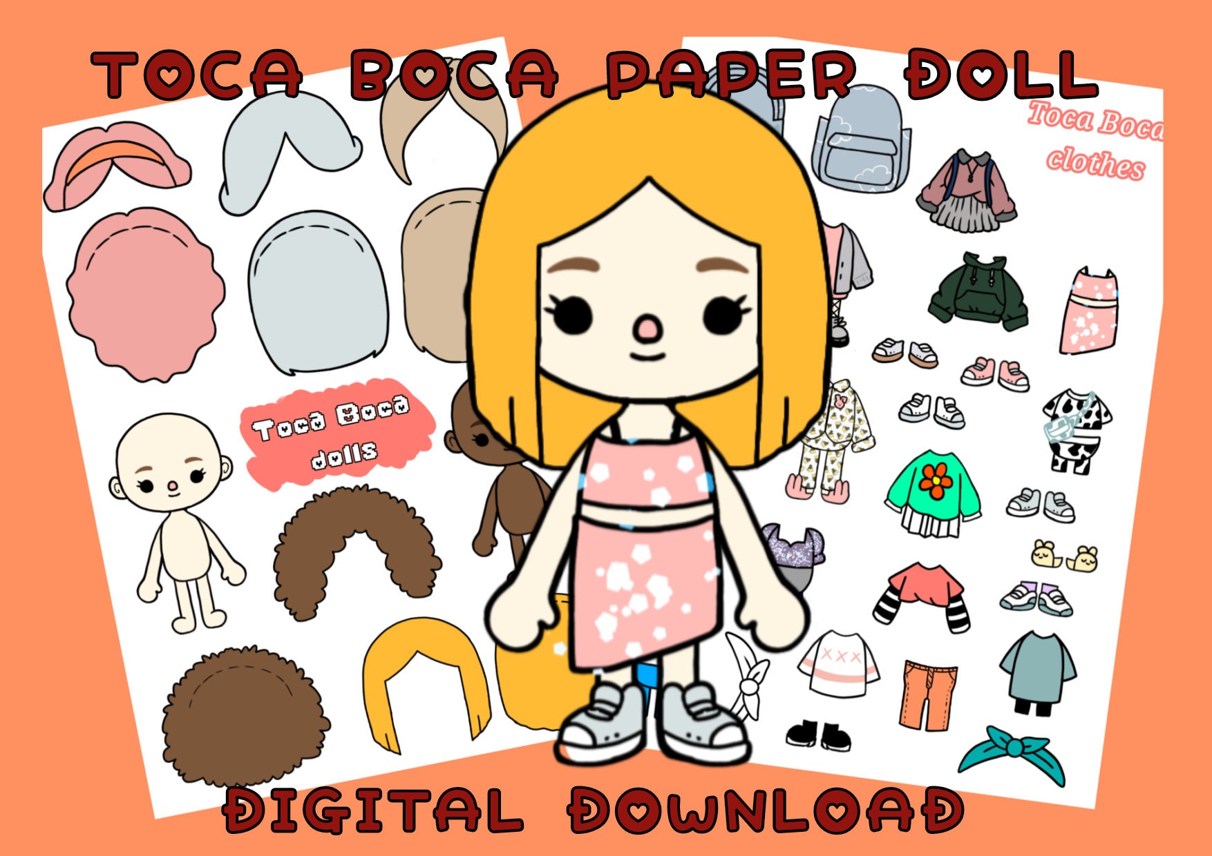 Toca Boca paper doll Fall / printable / -  Portugal