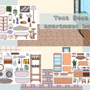 Toca Boca Apartment House / Toca Boca papercraft / quiet book pages / Printable apartment for paper dolls