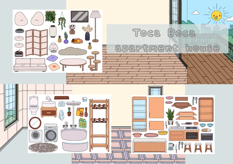 Toca Boca Wohnung Haus / Toca Boca Papercraft / ruhige Etsy Österreich