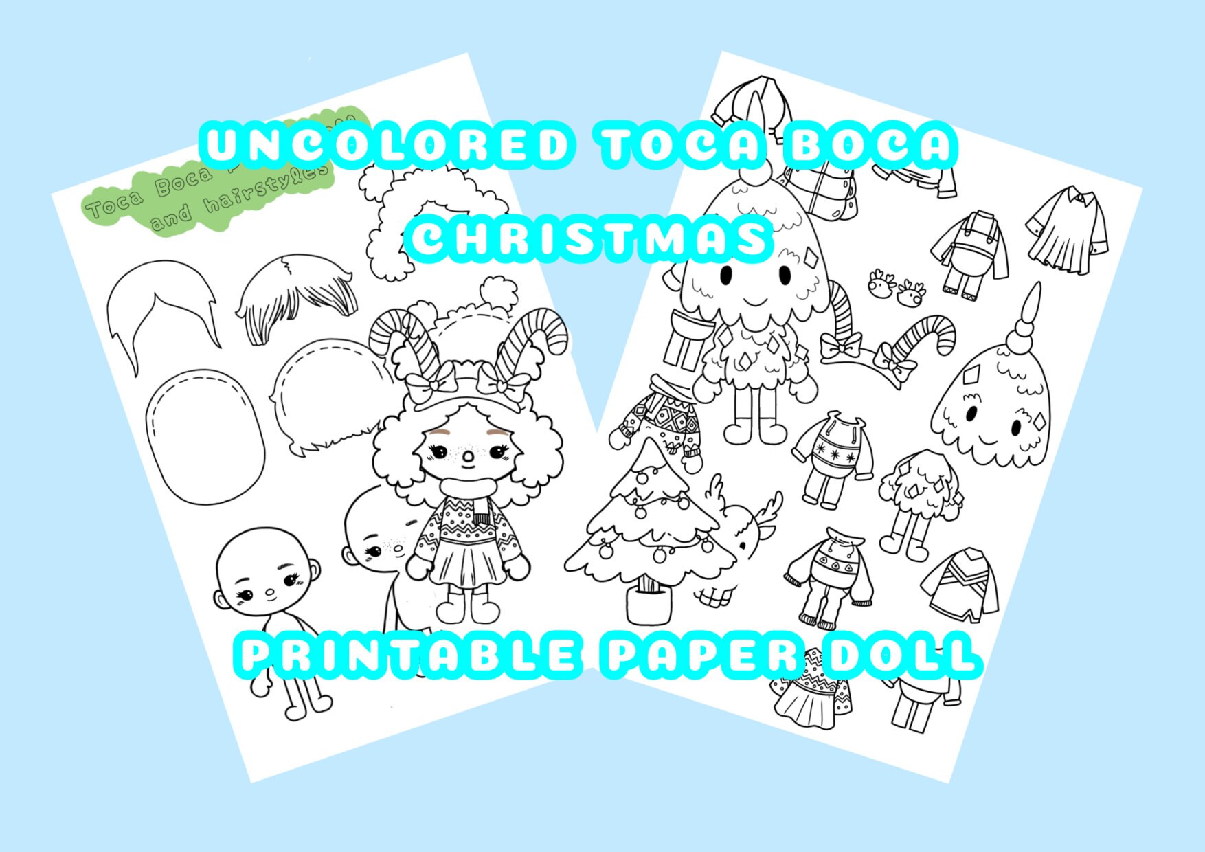 Toca Boca 3 Pages Paper SLEEPOVER 1 Dolls -  Denmark