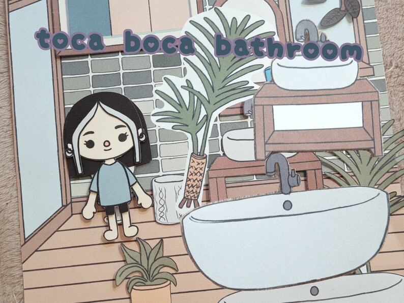 Toca Boca Bathroom / Toca Toca Papercraft / Quiet Book Pages / Etsy