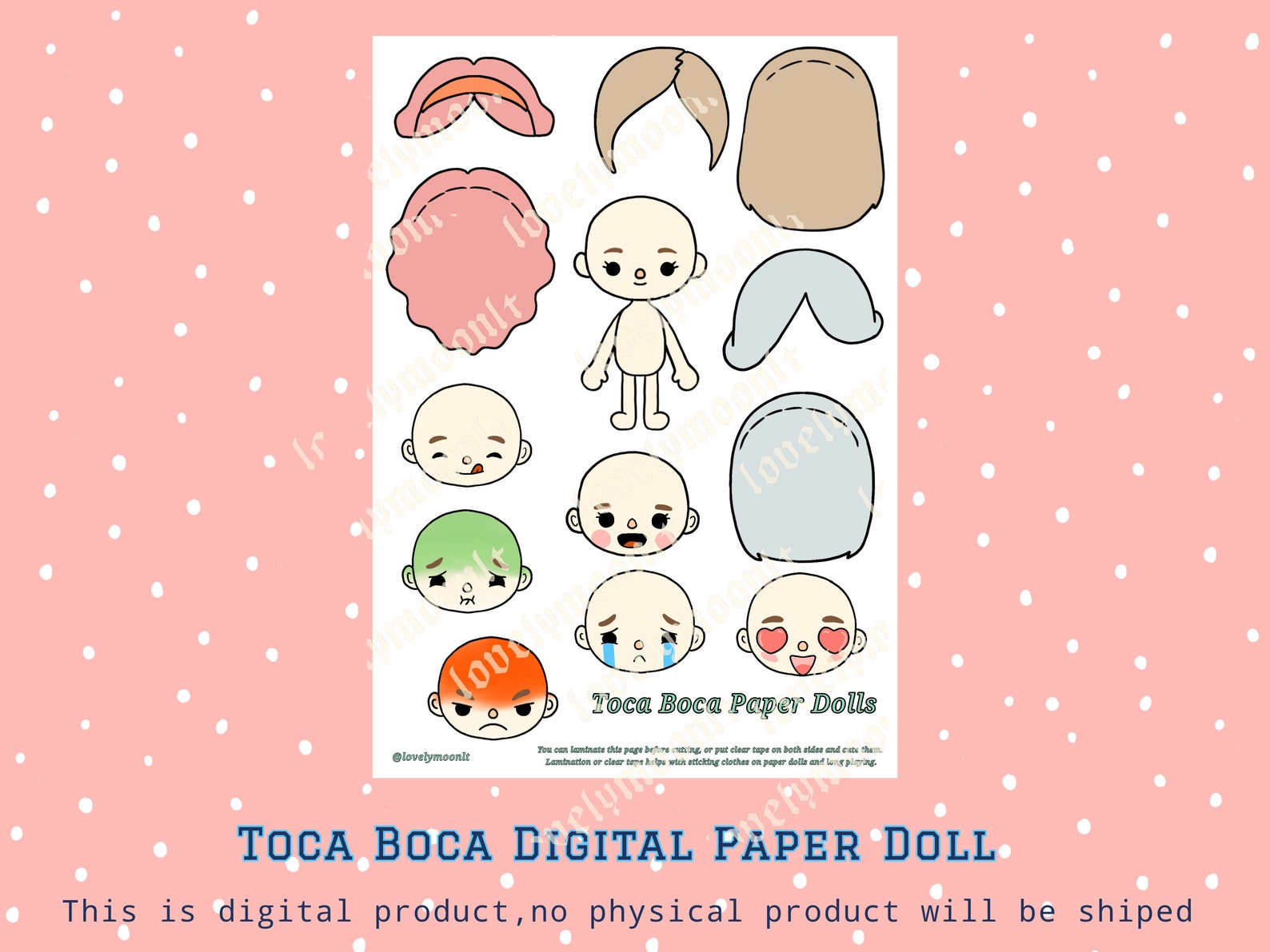 Toca Boca Paper Doll Bundle / Toca Boca Paper Doll and Clothes Etsy