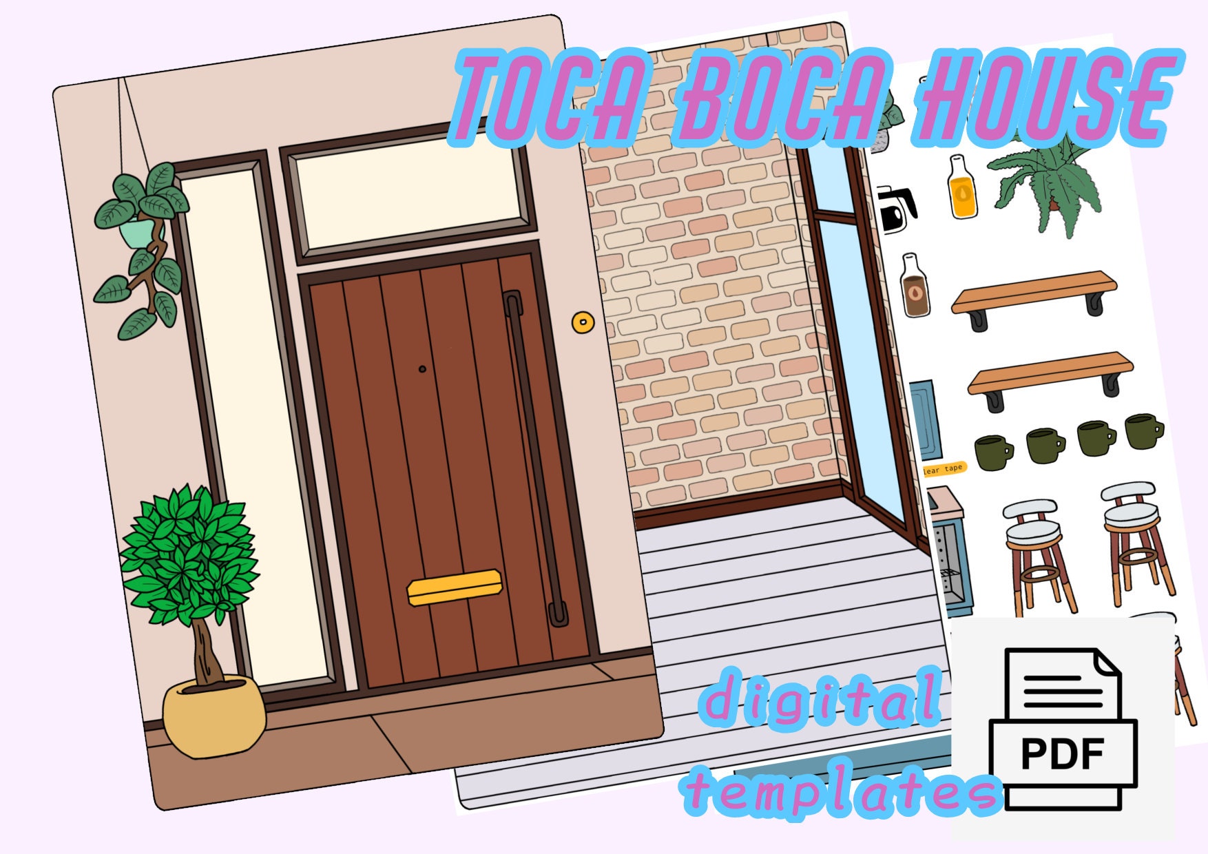 NEW HOUSE FOR YOUR DOLL IN THE ALBUM / PRINT AND PLAY clipart printable