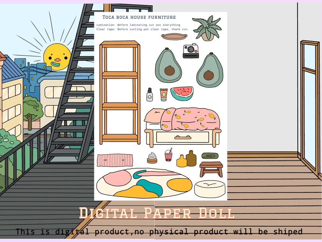 Printable Toca Boca Boy Paper Doll Dress Up / Toca Boca papercraft / quiet  book pages / Instant Digital Download