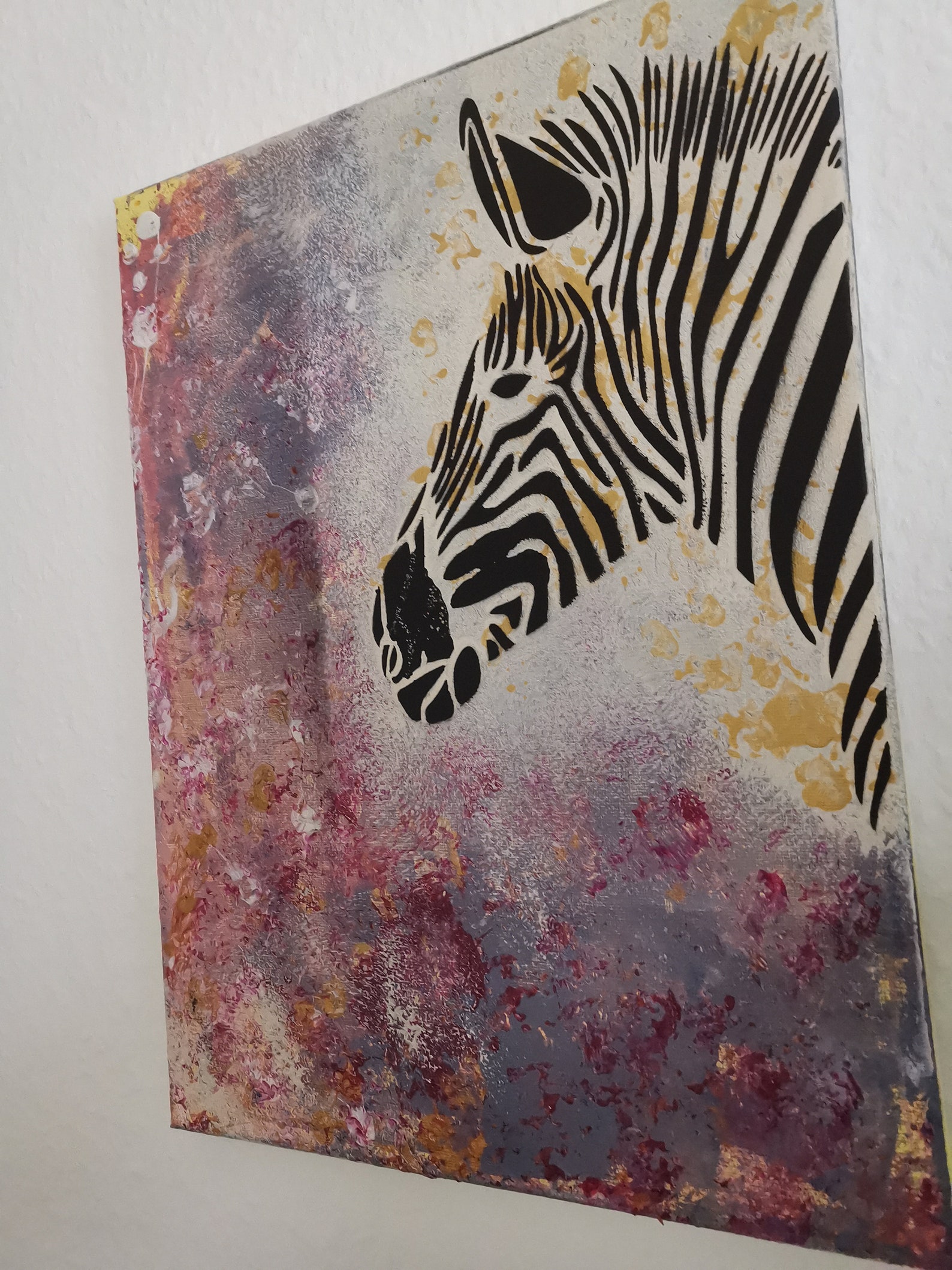 Acrylic painting abstract art zebra art canvas handmade Etsy