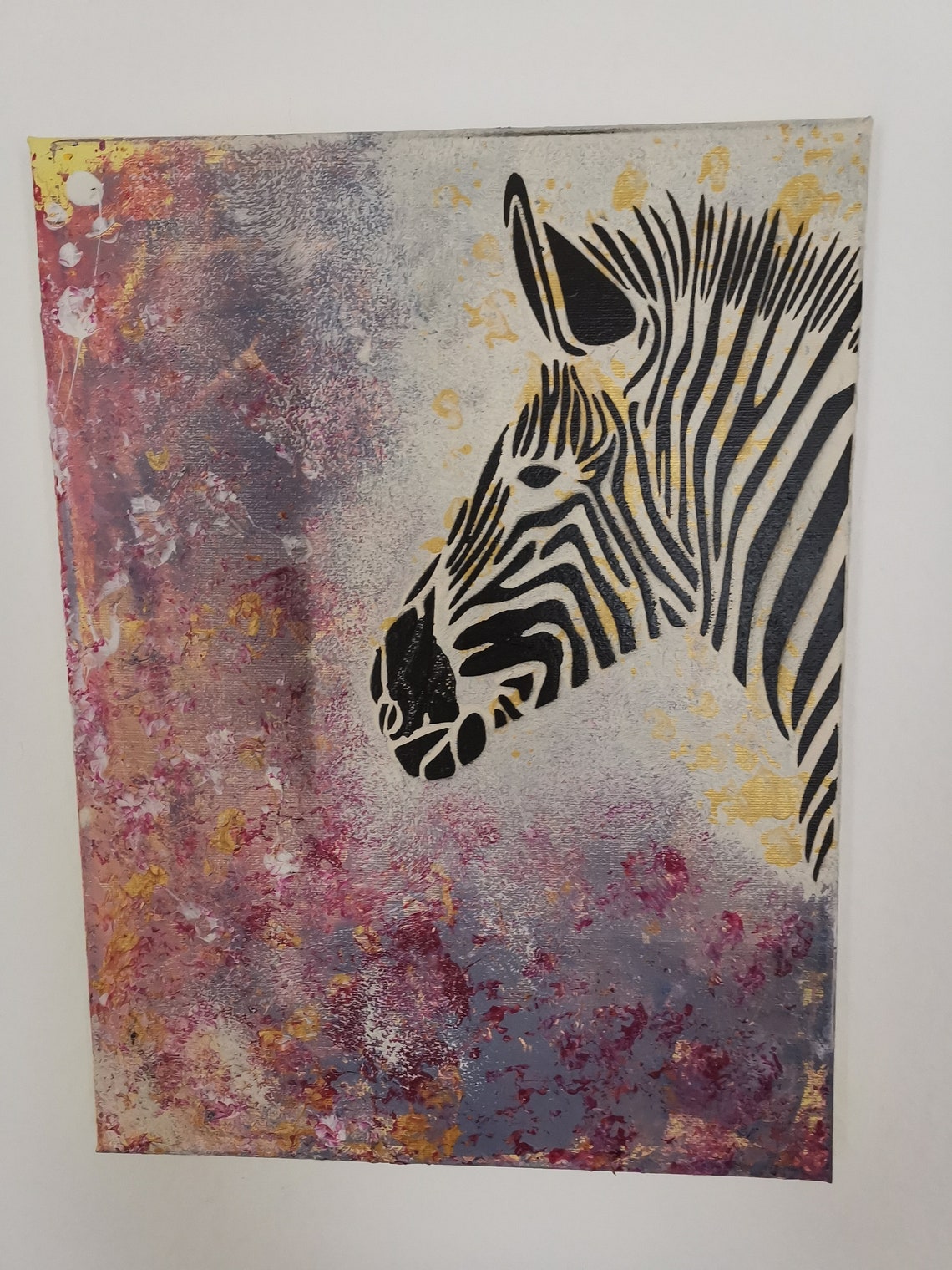 Acrylic painting abstract art zebra art canvas handmade Etsy