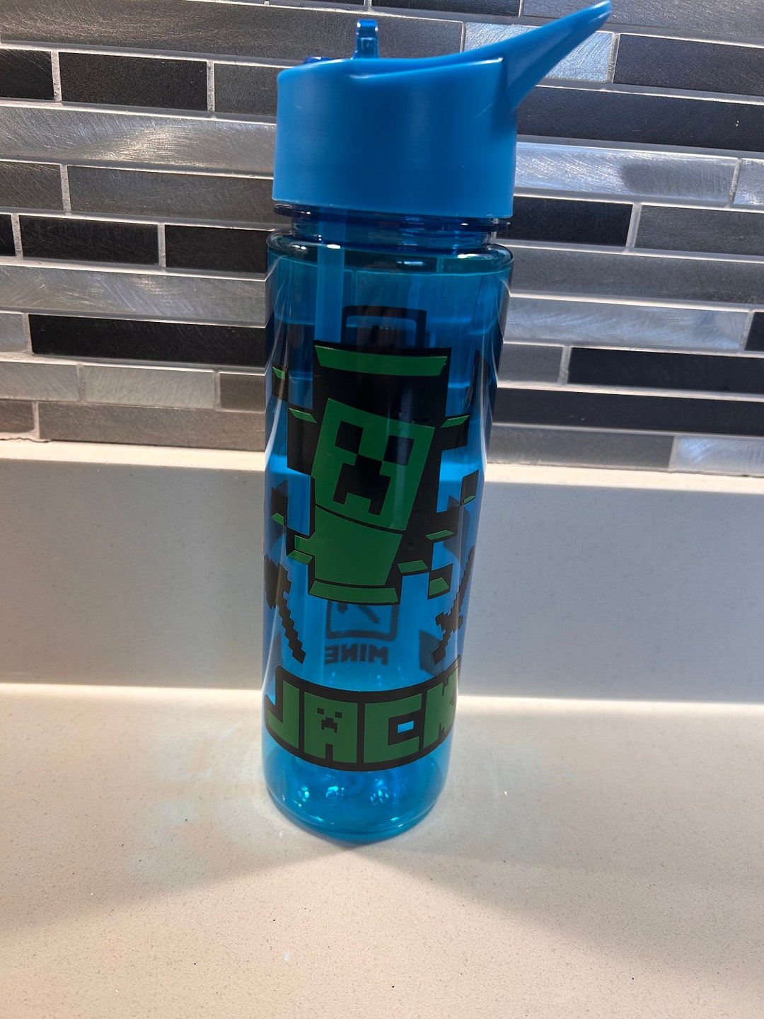 Minecraft Inspired Water Bottle - Etsy