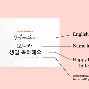 Custom Korean Birthday Card Printable | Personalized Happy Birthday ...