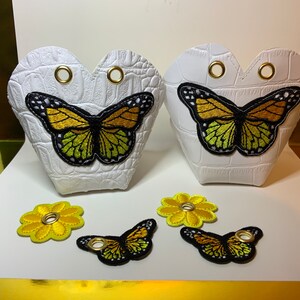 Butterfly Roller Skate Toe Guards w/ Flower Lace Charms image 4