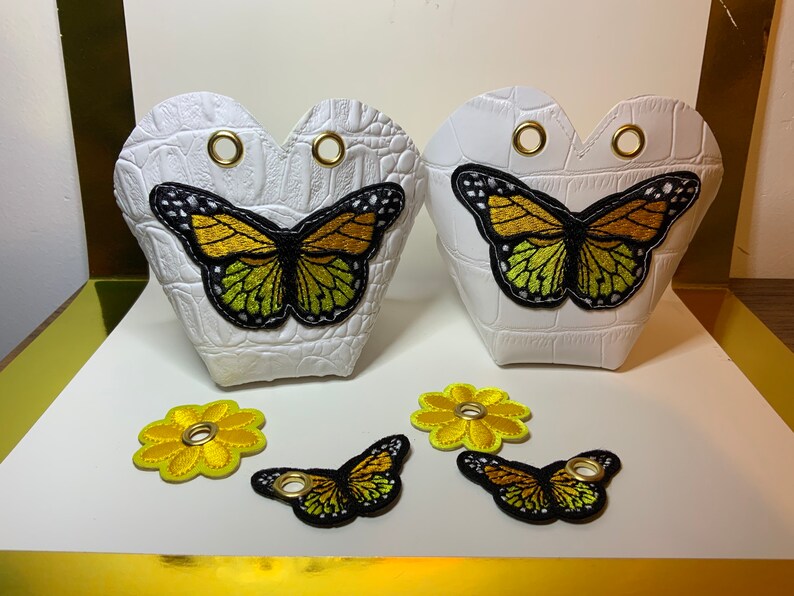 Butterfly Roller Skate Toe Guards w/ Flower Lace Charms image 4