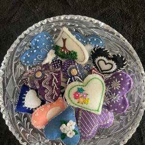 Beaded/embroidered hearts