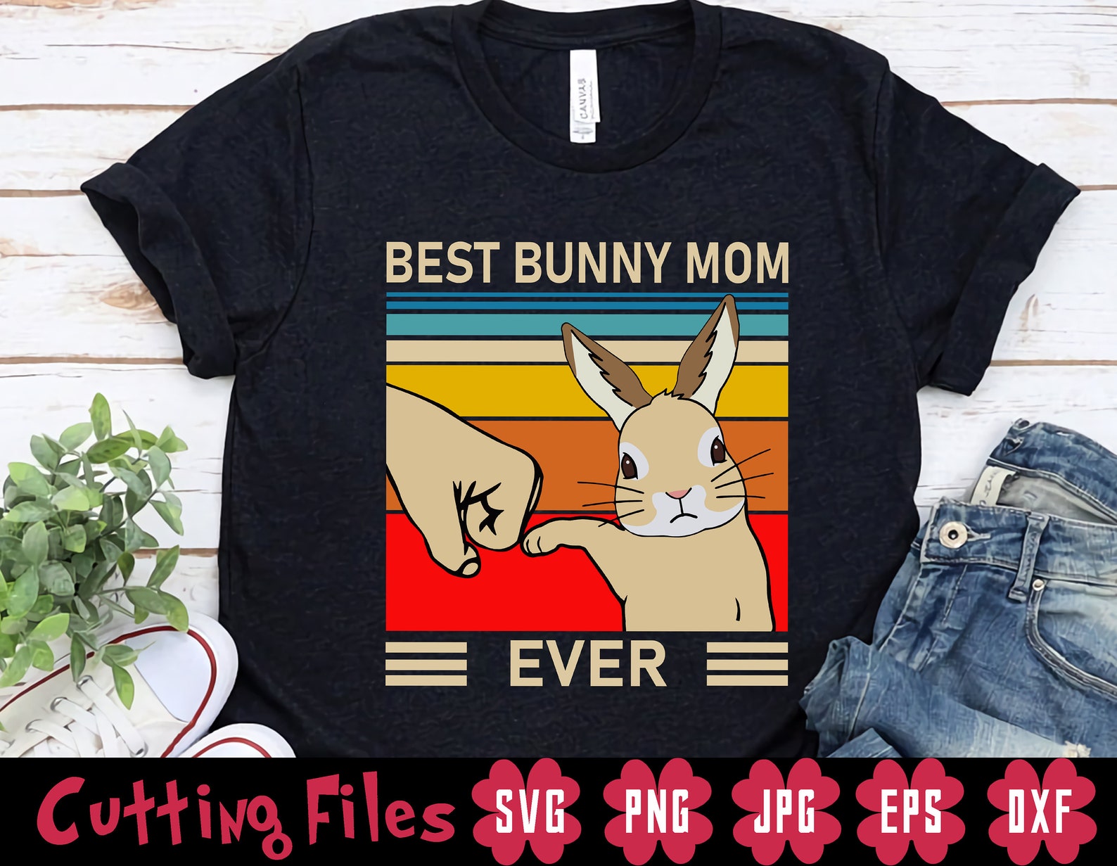 Best Bunny Mom Ever Rabbit Easter Day Svg Fist Bump Bunny Etsy