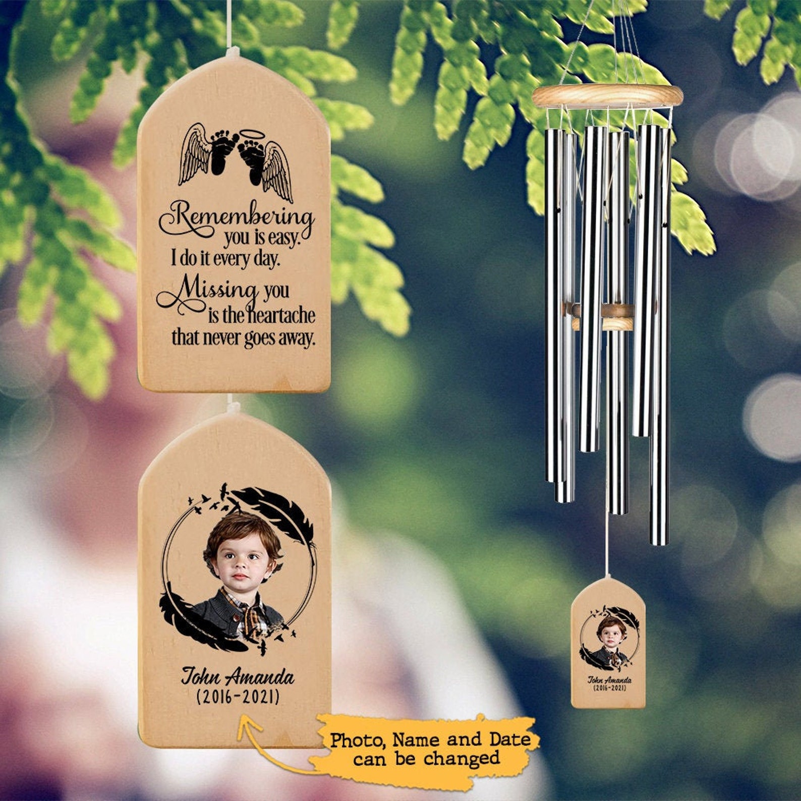 Baby Loss Memorial Wind Chime Remembering You Is Easy Wind Etsy