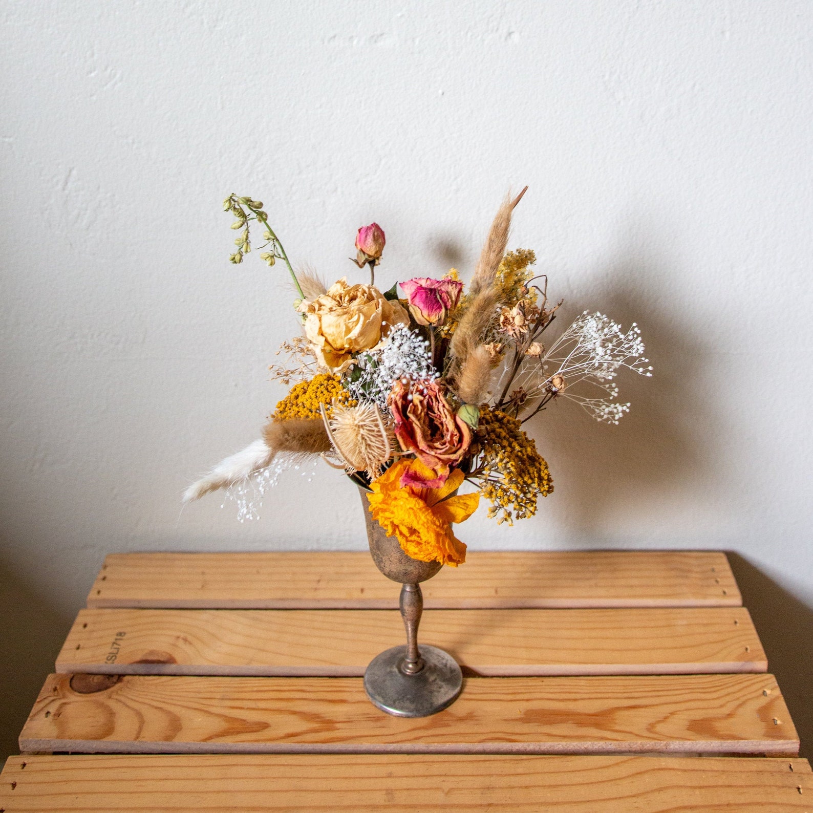 Small dried flowers arrangement bud vase flowers sun Etsy