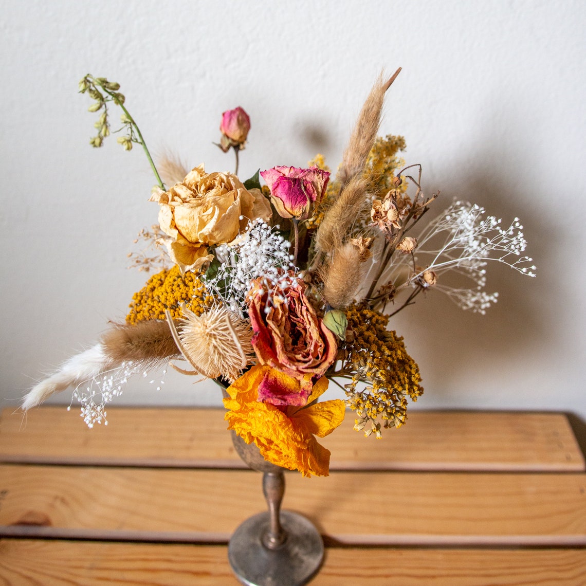 Small dried flowers arrangement bud vase flowers sun Etsy