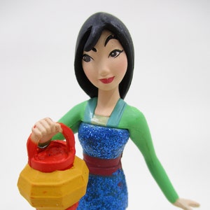 Ready to Ship Mulan cake topper, Princess Birthday themed party, Mulan glitter dress