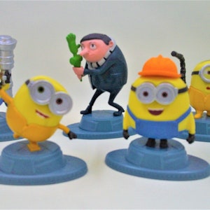 Ready To Ship Minnions themed cake topper, Birthday Party Cake topper Pick up the set you need.