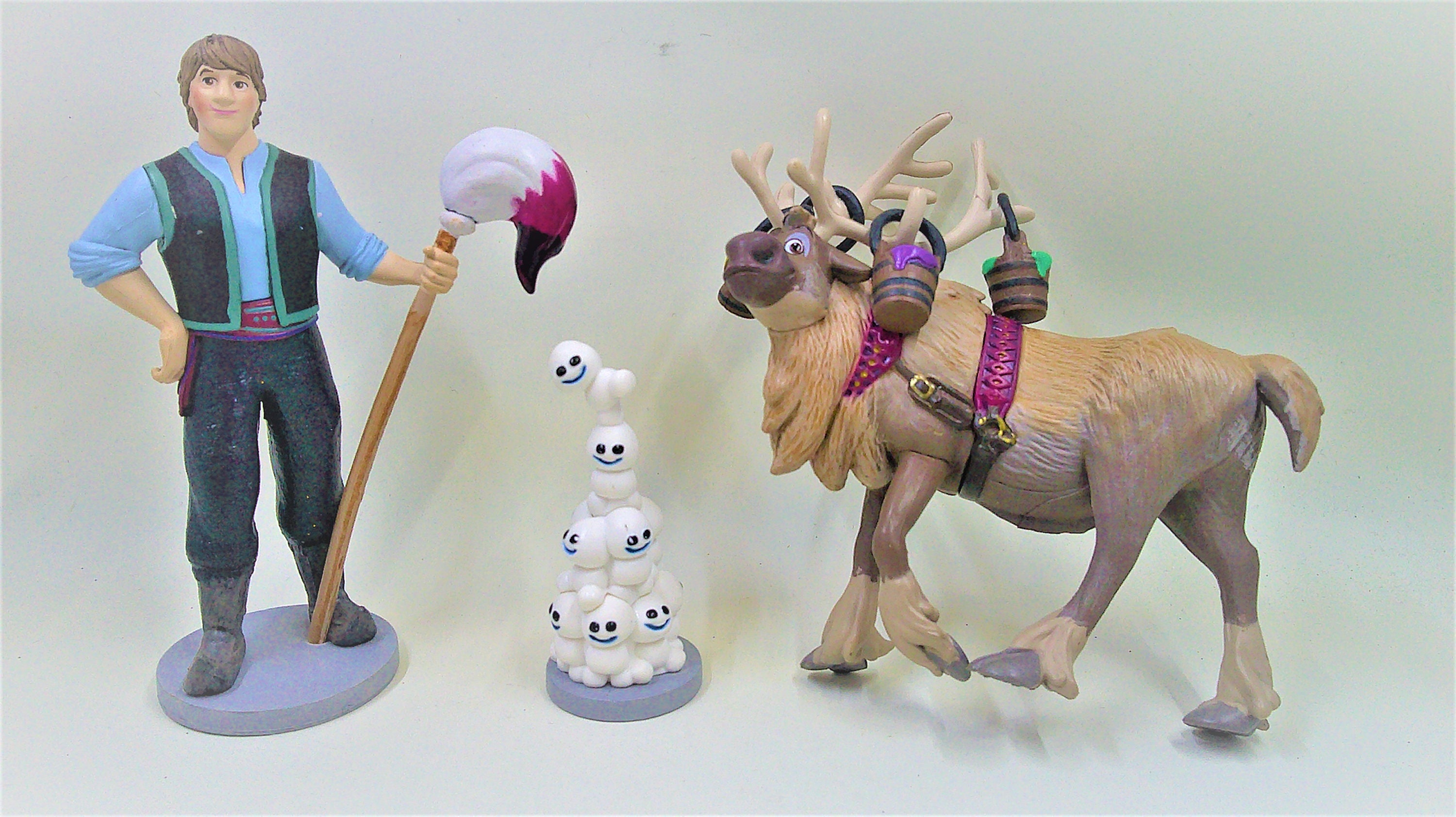 Disney Frozen Sven Figure Purple Reins Turning Head 4” Tall Figurine Moose