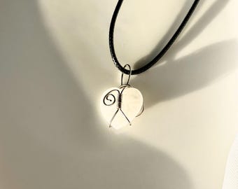 Heart Wire Wrapped Crystal: WHITE QUARTZ