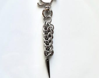 Wabi Sabi Kitty Chainmaille Keychain in Stainless Steel | Chainmaille Jewelry
