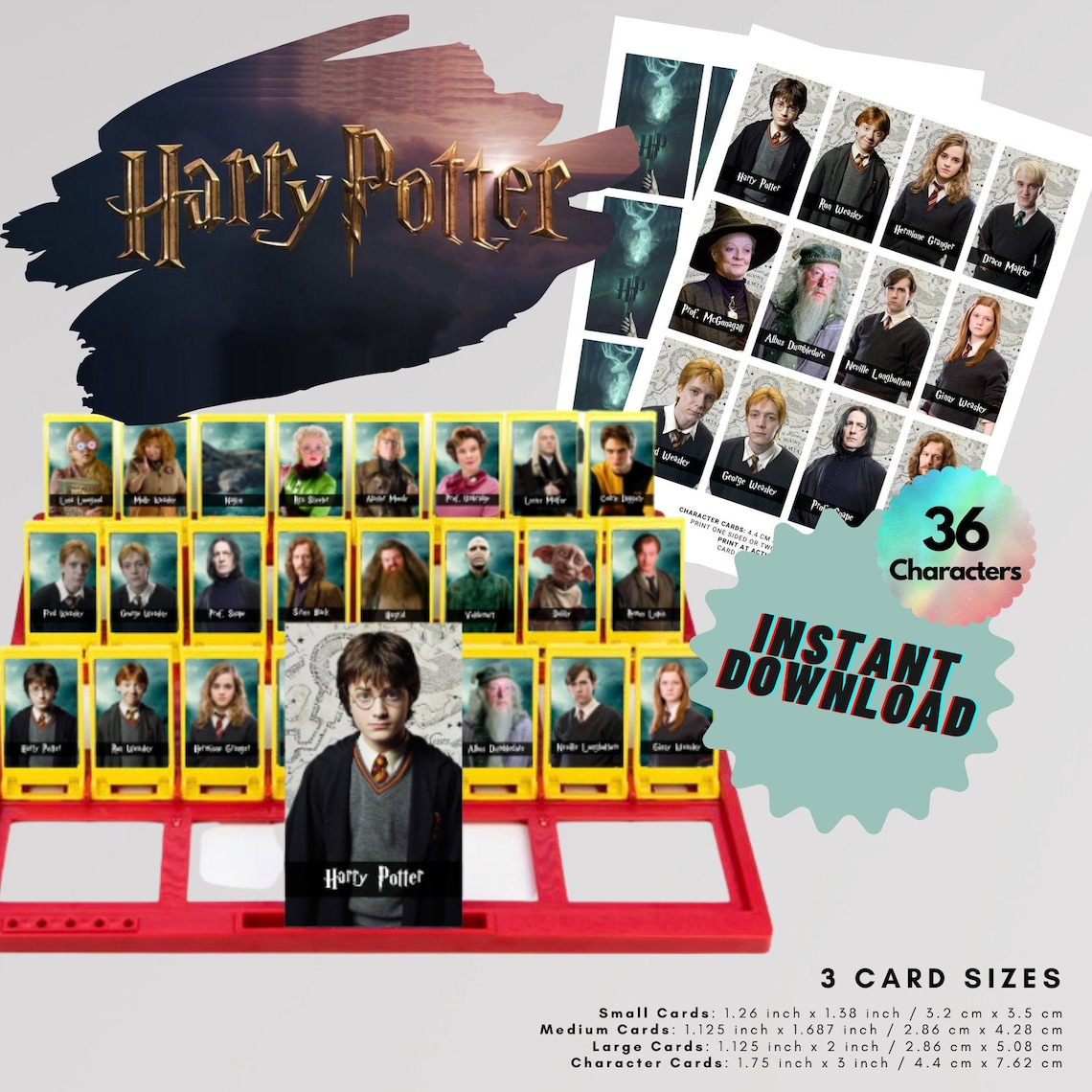 Harry Potter Guess Who Cards Printable Guess Who Game Etsy