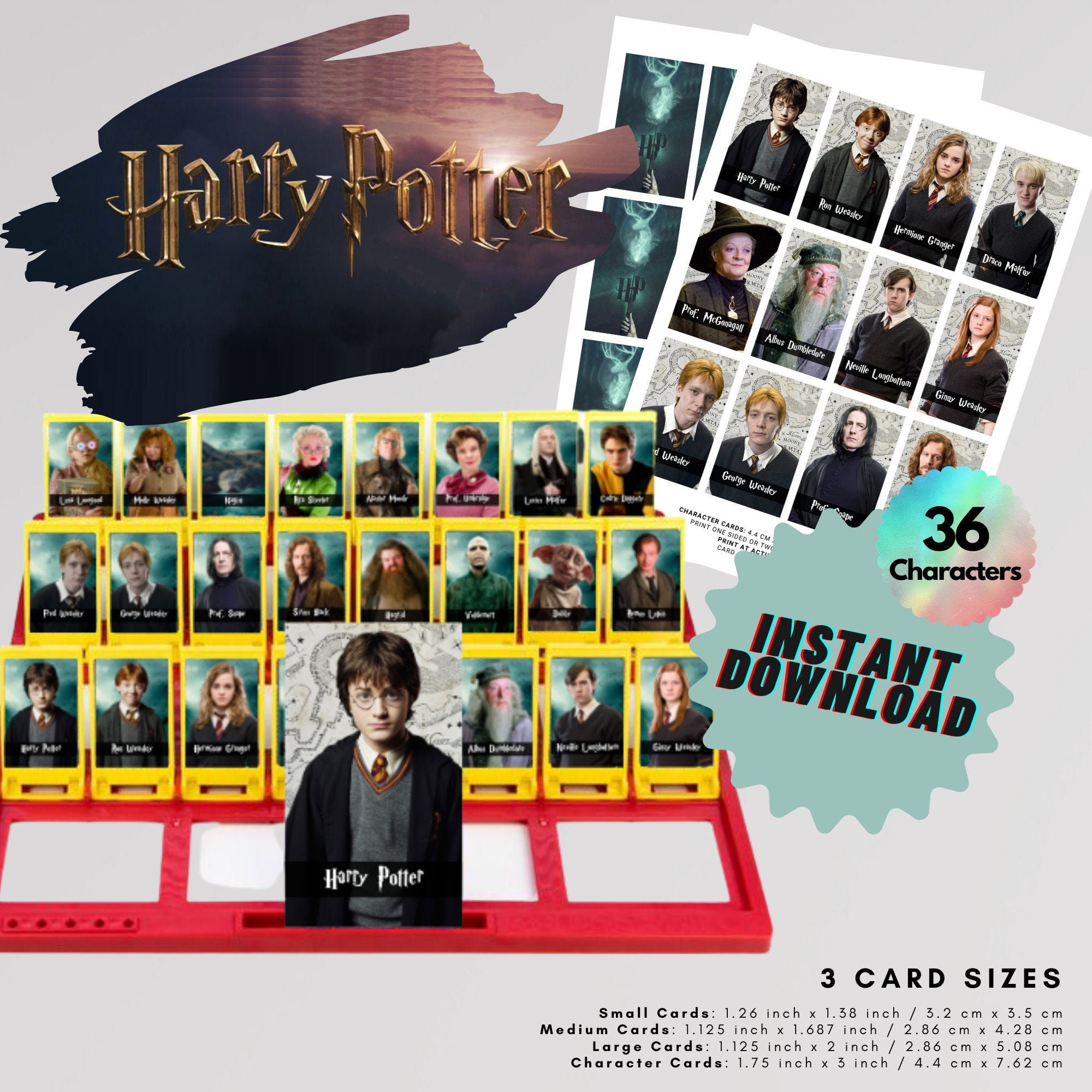 Harry Potter Guess Who Cards Printable Guess Who Game | Etsy