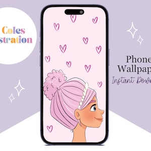 Royal Lady Phone Wallpaper | Instant Download | Girl illustration | Phone Background
